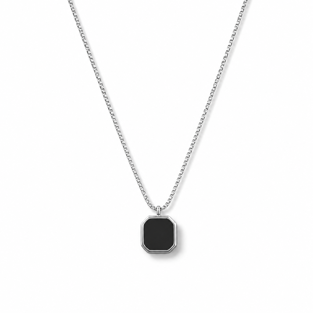 Classic Black Stone Pendant (Square)